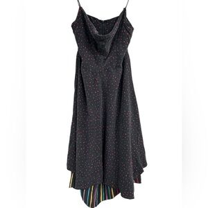 Vintage Y2K Betsey Johnson Black Red Polka Dot Rainbow‎ Punk Grunge Silk Dress 4